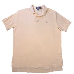 Polo by Ralph Lauren 100% Cotton Henley High-Low Polo Shirt Yellow Men's Size XL